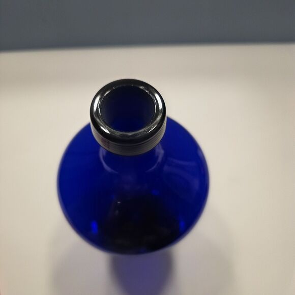 Vintage Large Cobalt Blue & Clear  Glass VASE 9.5 Inches Tall - Picture 6 of 10